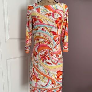 Gorgeous Print 3/4 sleeve dress Sz 8 NWOT